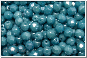B�hm. Glasschliffperle, feuerpol., 4mm, blue, baby, op., montana luster, 50 Stk.