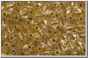 B�hm. Glasschliffperle, feuerpol., 4mm, crystal, trans., gold-ld., 50 Stk.