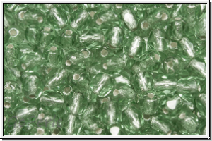 B�hm. Glasschliffperle, feuerpol., 4mm, peridot, trans., silver-ld., 50 Stk.