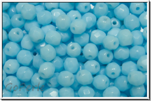 B�hm. Glasschliffperle, feuerpol., 4mm, blue, baby, lt., op., 50 Stk.