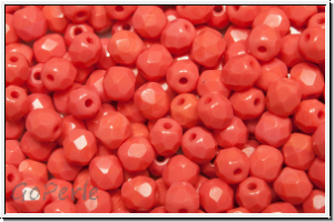 B�hm. Glasschliffperle, feuerpol., 4mm, salmon, op., 50 Stk.