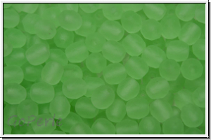 B�hm. Glasschliffperle, feuerpol., 4mm, peridot, lt., trans., matte, 50 Stk.