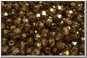 B�hm. Glasschliffperle, feuerpol., 4mm, crystal, trans., senegal, 50 Stk.