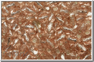 B�hm. Glasschliffperle, feuerpol., 4mm, rosaline, lt., trans., silver-ld., 50 Stk.
