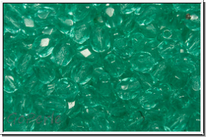 B�hm. Glasschliffperle, feuerpol., 4mm, emerald, lighter, trans., 50 Stk.