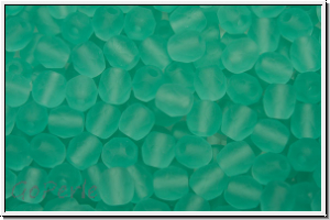 B�hm. Glasschliffperle, feuerpol., 4mm, emerald, pale, trans., matte, 50 Stk.