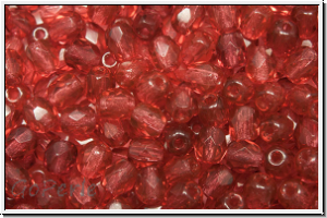 B�hm. Glasschliffperle, feuerpol., 4mm, golden ruby, trans., 50 Stk.