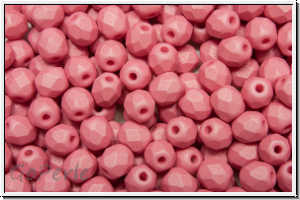 B�hm. Glasschliffperle, feuerpol., 4mm, white, alabaster, melon pastel, 50 Stk.