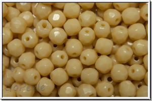 B�hm. Glasschliffperle, feuerpol., 4mm, cream, op., 50 Stk.