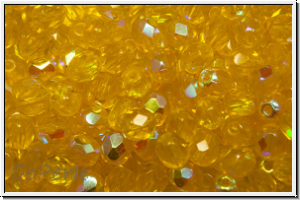 B�hm. Glasschliffperle, feuerpol., 4mm, yellow, lt., trans., AB, 50 Stk.