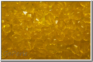 B�hm. Glasschliffperle, feuerpol., 4mm, yellow, dk., trans., 50 Stk.
