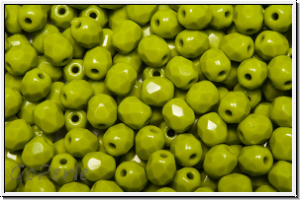 B�hm. Glasschliffperle, feuerpol., 4mm, olivine, dk., op., 50 Stk.