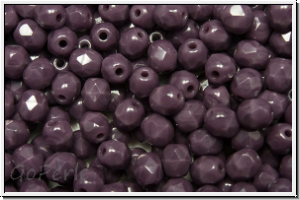 B�hm. Glasschliffperle, feuerpol., 4mm, lavender, darkest, op., 50 Stk.