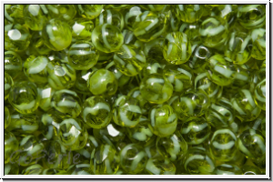 B�hm. Glasschliffperle, feuerpol., 4mm, lime, trans./white opal, 50 Stk.