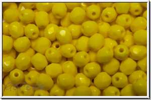 B�hm. Glasschliffperle, feuerpol., 4mm, yellow, op., 50 Stk.
