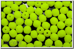 B�hm. Glasschliffperle, feuerpol., 4mm, white, alabaster, neon yellow, 50 Stk.