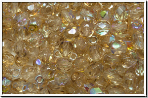 B�hm. Glasschliffperle, feuerpol., 4mm, crystal, trans., lemon AB, 50 Stk.