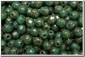 B�hm. Glasschliffperle, feuerpol., 4mm, menthol, op., violet senegal, 50 Stk.