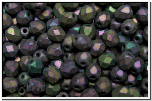 B�hm. Glasschliffperle, feuerpol., 4mm, purple, met., matte, iris., 50 Stk.