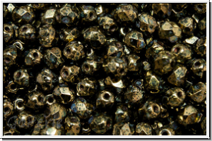 B�hm. Glasschliffperle, feuerpol., 4mm, black, op., violet senegal, 50 Stk.