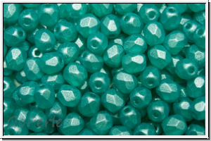 B�hm. Glasschliffperle, feuerpol., 4mm, crystal, trans., mint coated, 50 Stk.