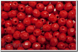 B�hm. Glasschliffperle, feuerpol., 4mm, red, op., 50 Stk.