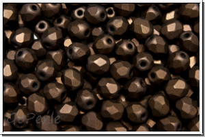 B�hm. Glasschliffperle, feuerpol., 4mm, black, op., vega luster, matte, 50 Stk.