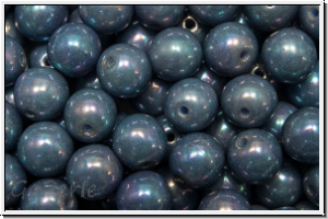 b�hm. Glasperle, rund, 6mm, sapphire, pale, op., nebula, 25 Stk.