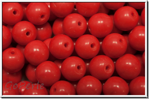 b�hm. Glasperle, rund, 6mm, red, op., 25 Stk.