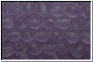 b�hm. Glasperle, rund, 6mm, violet, trans., matte, 25 Stk.