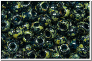 b�hm. Rocailles, 01/0, blue zircon, trans., dk. picasso, 40 Stk.