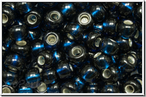 b�hm. Rocailles, 01/0, blue zircon, trans., silver-ld., 40 Stk.