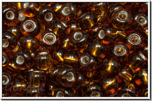 b�hm. Rocailles, 01/0, topaz, trans., silver-ld., 40 Stk.