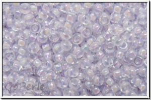 RR-11-2211, MIYUKI Rocailles, 11/0, crystal, trans., pale lavender-ld., AB, 10g