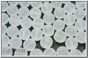 b�hm. Glasperle, rund, 8mm, crystal, trans., matte, 10 Stk.