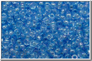 RR-11-0299, MIYUKI Rocailles, 11/0, sapphire, pale, trans., AB, 10g
