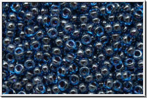 RR-11-0358, MIYUKI Rocailles, 11/0, blue, capri, trans., purple-ld., AB, 10g