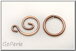 Verschluss "Swirl" TRINITY BRASS, 15x11 u. 12mm, anitkkupferfb., Messing, 1 Set