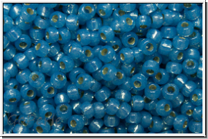 RR-11-4242, MIYUKI Rocailles, 11/0, aqua (dyed), trans., silver-ld., duracoat, 10g