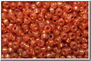 RR-11-4244, MIYUKI Rocailles, 11/0, persimmon (dyed), trans., silver-ld., duracoat, 10g