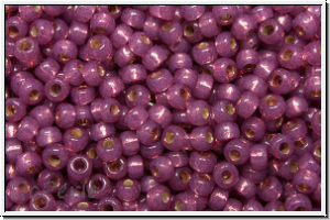 RR-11-4247, MIYUKI Rocailles, 11/0, pink, paeony (dyed), trans., silver-ld., duracoat, 10g