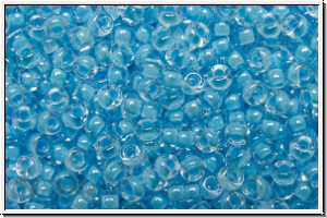 RR-11-4300, MIYUKI Rocailles, 11/0, crystal, trans., neon ocean blue-ld., luminous, 10g
