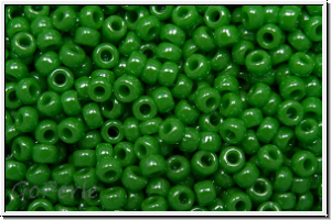 RR-11-0431, MIYUKI Rocailles, 11/0, green, op., luster, 10g