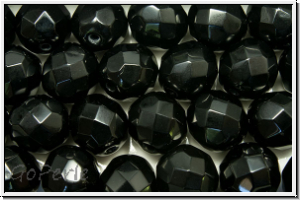 B�hm. Glasschliffperle, feuerpol., 8mm, black, opaque, 10 Stk.
