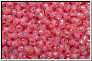 RR-11-0556, MIYUKI Rocailles, 11/0, rose (dyed), opal, silver-ld., 10g