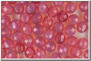 B�hm. Glasschliffperle, feuerpol., 8mm, rose, opal, 10 Stk.