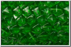 b�hm. Glasperle, Bicone, 6mm, chrysolite, lt., trans., 30 Stk.