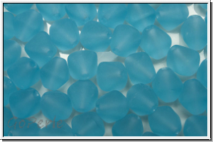 b�hm. Glasperle, Bicone, 6mm, aqua, trans., matte, 30 Stk.