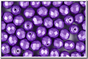 B�hm. Glasschliffperle, feuerpol., 8mm, amethyst, metallic, satin, 10 Stk.