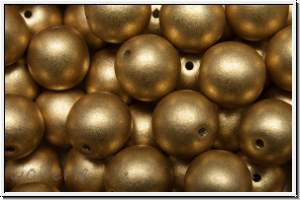 b�hm. Glasperle, rund, 8mm, gold, met., satin, 10 Stk.